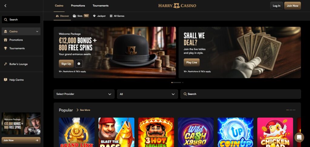 homepage van buitenlandse goksite harry casino